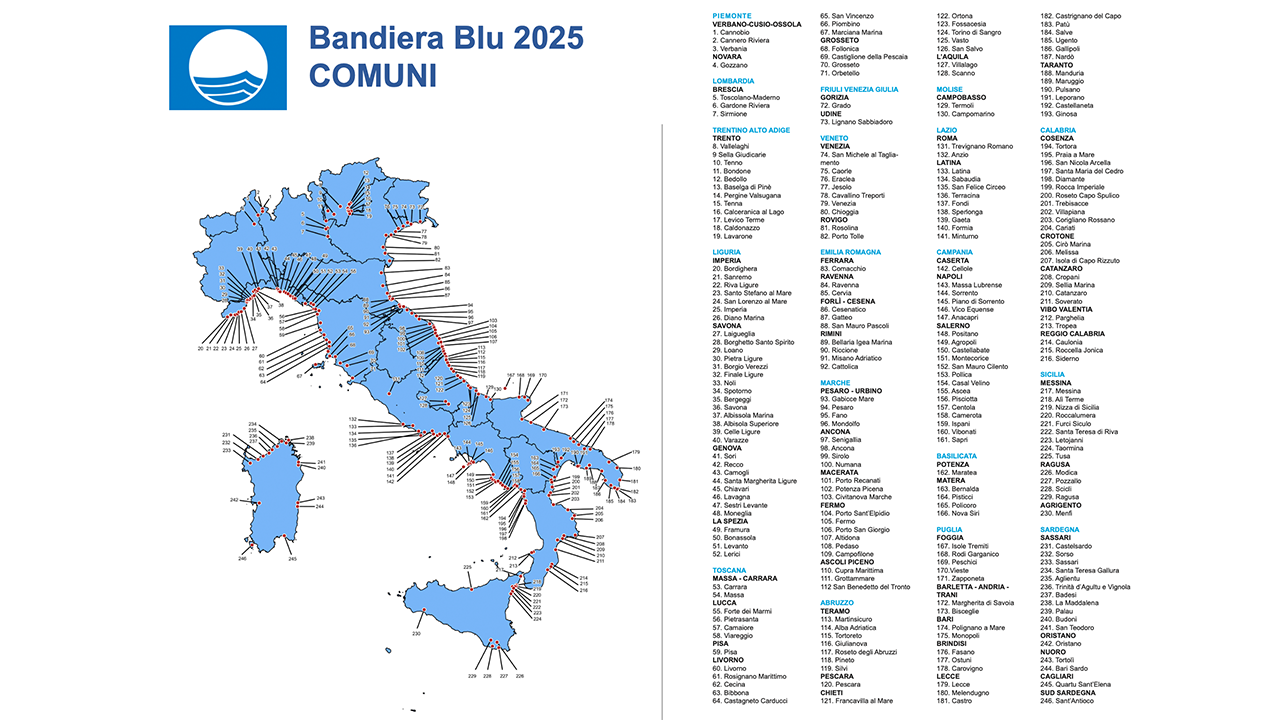 bandiere-blu-2025-elenco-mappa-italia